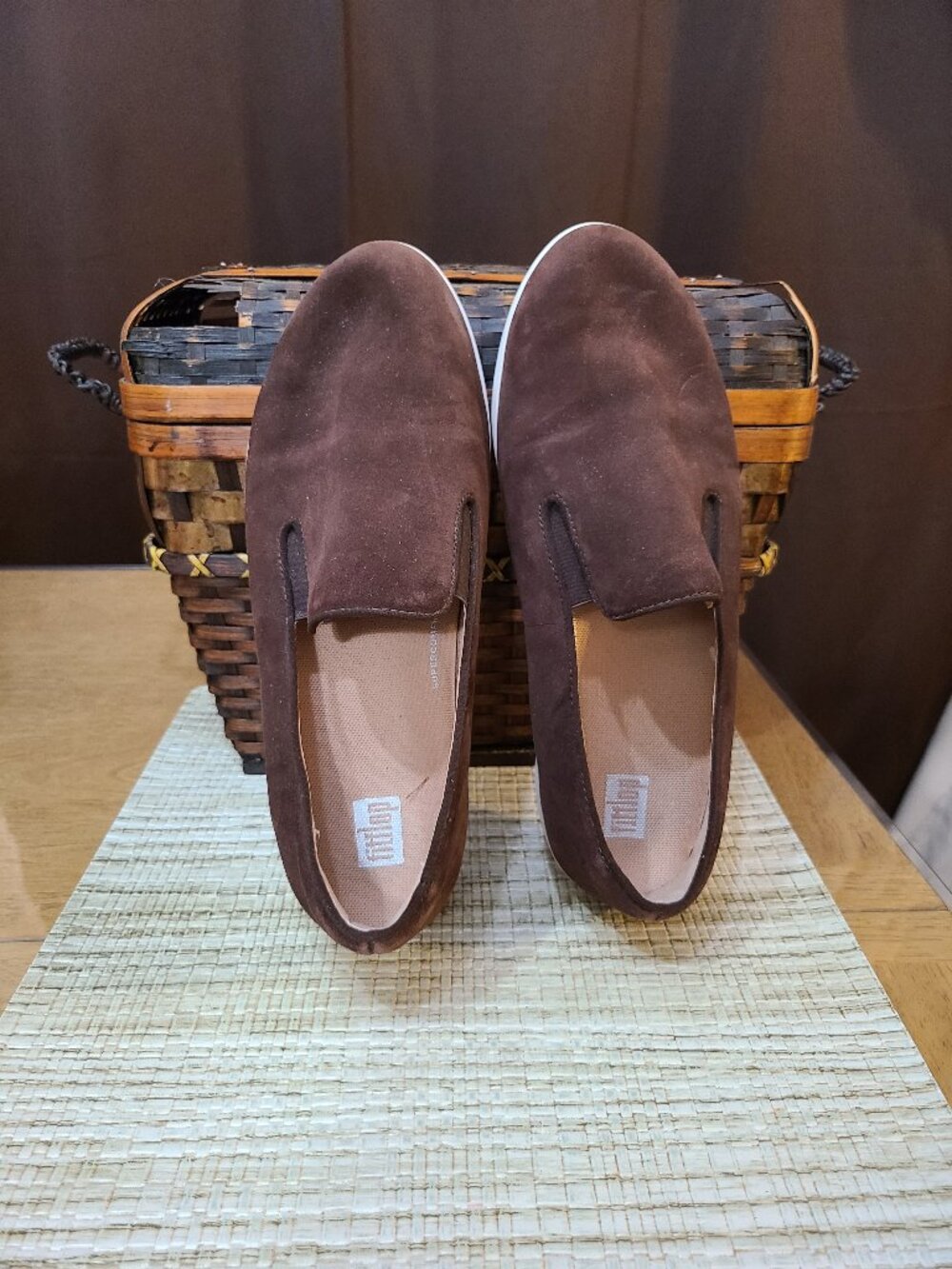 Women’s FitFlop Super Comfy Loafers Casual Slip On Shoes Brown Color Size 7.5